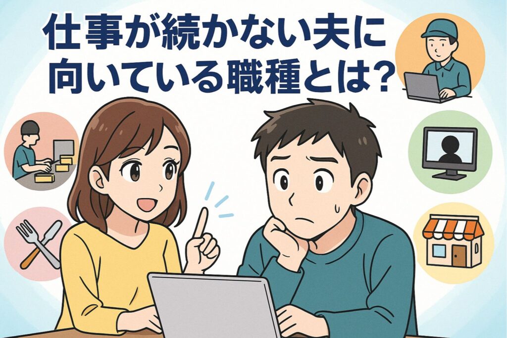 仕事が続かない夫に向いている職種とは?